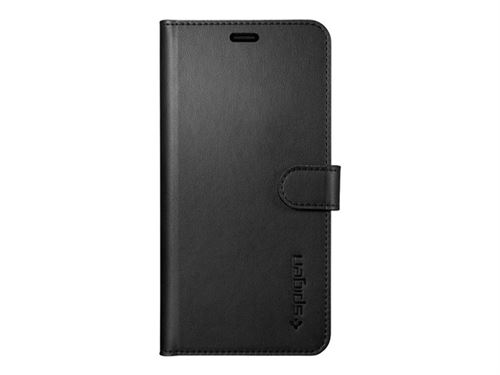 Spigen Wallet S - Flip cover voor mobiele telefoon - synthetisch leer, polycarbonaat - zwart - voor Samsung Galaxy A8 (2018)