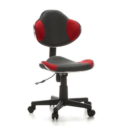 Siège de bureau enfant / Siège pivotant KIDDY GTI-2, tissu gris / rouge hjh OFFICE
