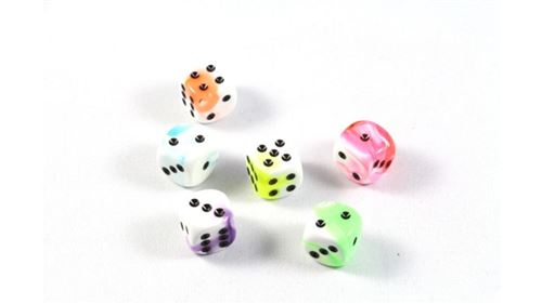 Weiblespiele Lot de 20 Cubes -dés de jeu en Acrylique couleurs 16 mm