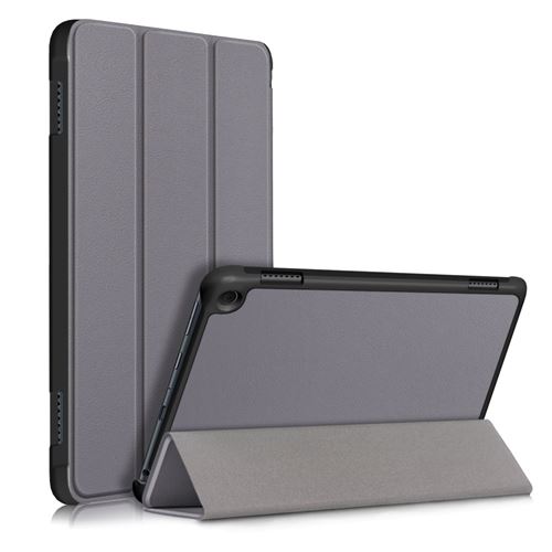 Etui en PU avec support tri-pliure gris pour votre Amazon Fire HD 8/8 Plus (2020)