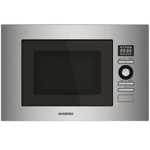 Rosières RMG20/1IN - Four micro-ondes grill - intégrable - 20 litres - 800 Watt - inox et verre noir