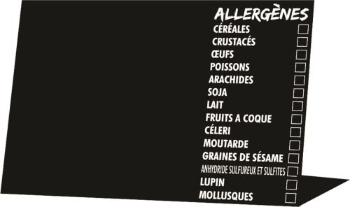 Etiq chevalet noire allergenes p/10