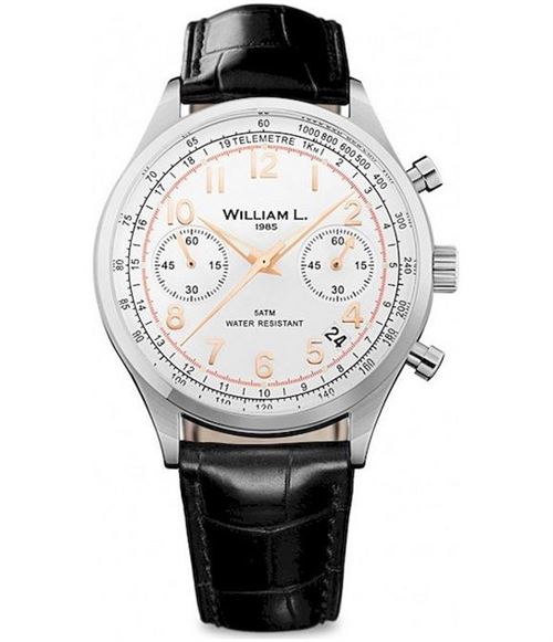 William L. Montre Homme WLAC01BCORCN Automatiques, Chronographe Blanc
