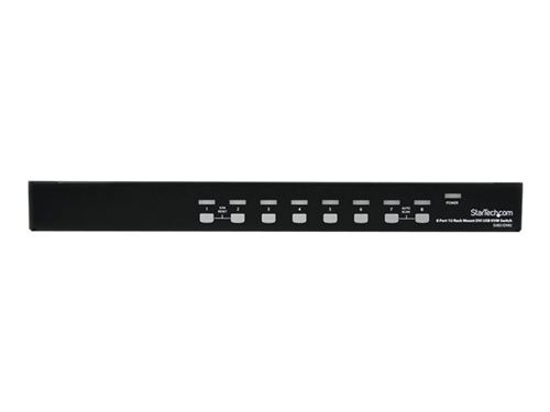 StarTech.com Commutateur écran clavier souris USB montable en rack - Switch KVM pour écran PC à 8 ports DVI - Compatible HDMI - Commutateur KVM - 8 x KVM port(s) - 1 utilisateur local - Montable sur rack - pour P/N: RK2433BKM, RK2537BKM, RK3236BKF, RK4