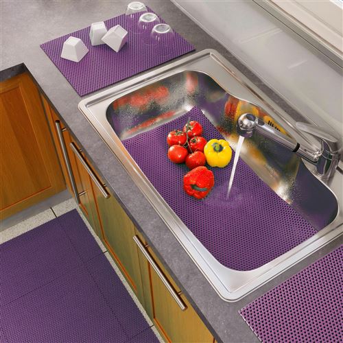 Tapis multiusage confectionne 43 x 32 cm softy uni tubulo Prune