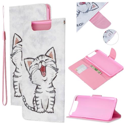 Etui en PU impression de modèle beau chat pour votre Samsung Galaxy A80/A90