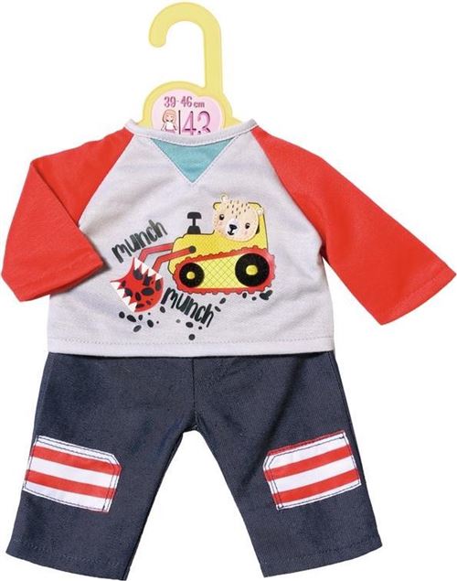 Dolly Moda vêtements de poupées filles 43 cm polyester rouge/bleu