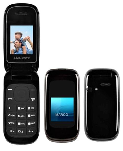 téléphone gsm noir avec écran lcd couleur 1,77