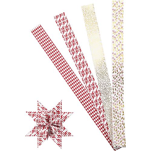 Vivi Gade bandes de papier XLtressé 100 cm rouge/blanc/or 40 pièces