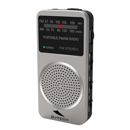 Radio numérique de poche, tuner analogique portable à 2 bandes (AM/FM), argent