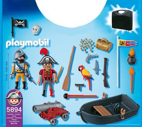 Playmobil Pirates Valisette Pirate et Soldat avec canon 9102
