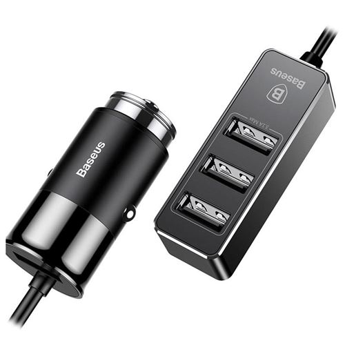 Chargeur Allume-Cigare Baseus Enjoy Together - 4x USB, 5.5A - Noir