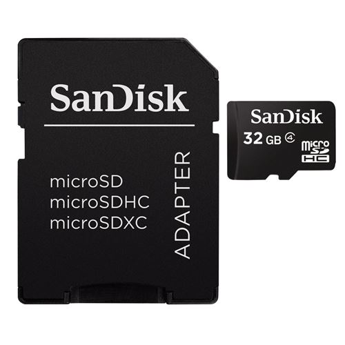 SanDisk - Carte mémoire flash - 32 Go - Class 4 - micro SDHC - noir