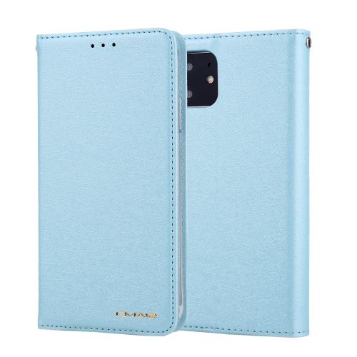Etui en PU soie avec fentes pour cartes bleu clair pour votre Apple iPhone XR (2019) 6.1 pouces