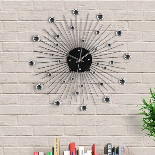 Horloge murale en métal et cristal - Salon, maison et chambre à coucher