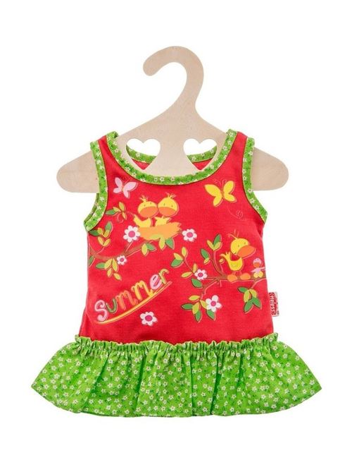 Heless vêtements de poupée robe d'été vert/rouge 28-35 cm