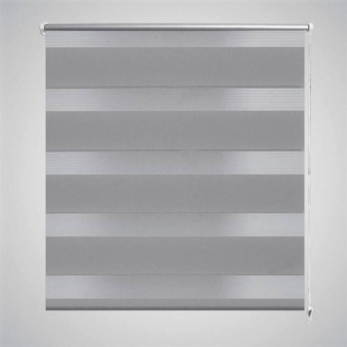 vidaXL Store vénitien zébré 60,9 x 120 cm, largeur du tissu 56,7 cm, gris