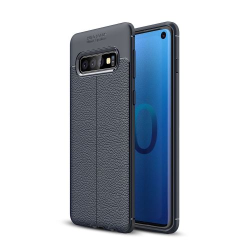 Coque en TPU litchi bleu foncé pour votre Samsung Galaxy S10