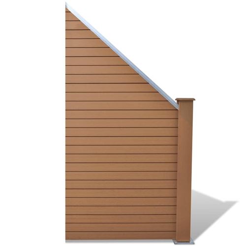 vidaXL Panneau de clôture WPC 105 x (105-185) cm Marron
