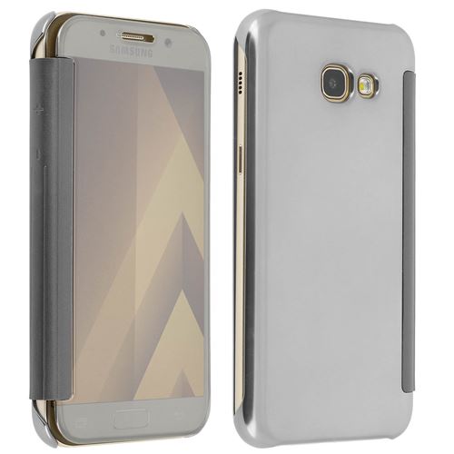 Housse Clapet Translucide Samsung Galaxy A5 2017 - Design Effet Miroir - Argent