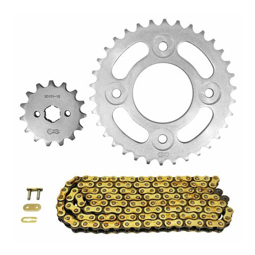 Kit chaine adaptable honda 125 msx 2013+2017, msx abs 2017+2020 420 15x34