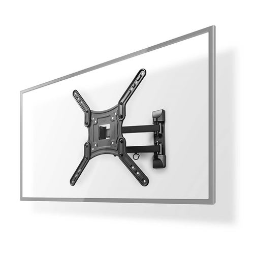 Nedis Full Motion TV Wall Mount, Fits 23-55" Inch Screens, Tilt Swivel Rotate for Flexible Viewing, Attach a Television to Adjust Angle Easily, Include