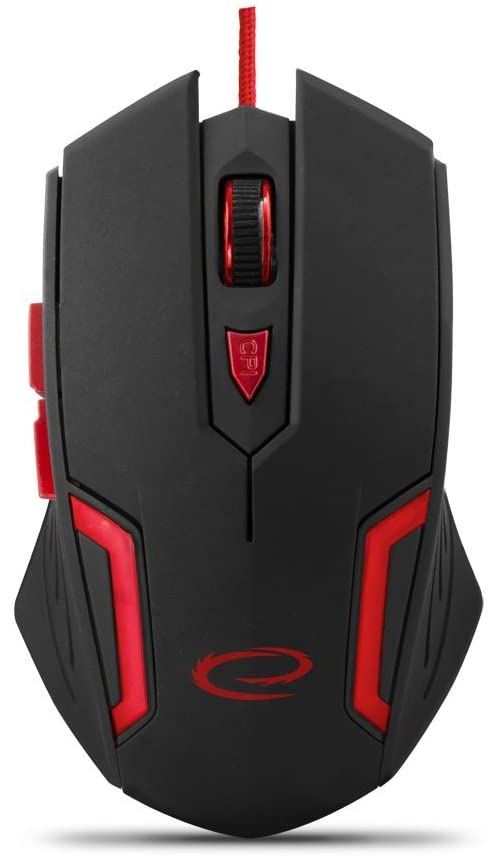 Esperanza Fighter Gaming Souris Optique, 6 Boutons, Câble USB, Rouge