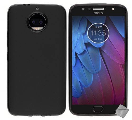 Housse etui coque pochette silicone gel fine pour Motorola Moto G5s Plus avec film ecran - NOIR