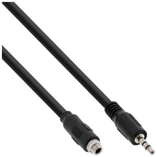 Câble adaptateur audio InLine®, stéréo 3,5 mm mâle / femelle avec filetage, 0,6 m