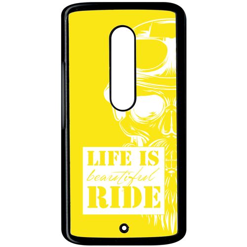 Coque Motorola X Play Life Is Beautiful Ride Fond Jaune