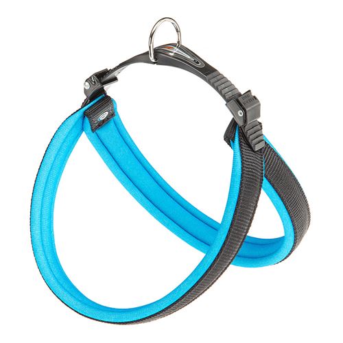 Ferplast Harnais ergonomique pour chiens AGILA FLUO 4, ajustement parfait, fermeture pratique avec lacet, rembourrage souple, A=B 42÷70 cm 20 mm Bleu