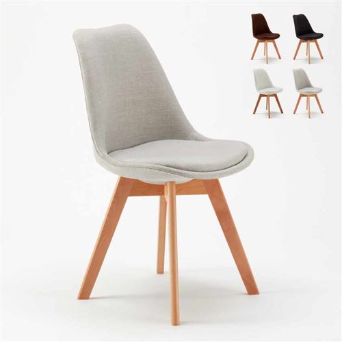 Lot De 20 Chaises Avec Coussin Tissu Design Scandinave Tulip Nordica Plus Pour Restaurants Et Bars, Couleur: Gris