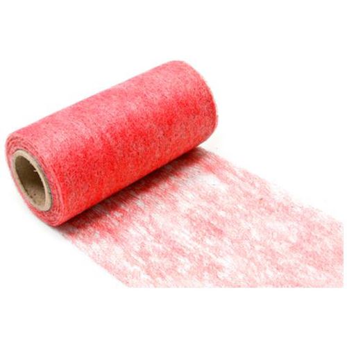 Lot de 10 Rouleaux en tissus non tissé coloris Rouge - 10 cm x 10 m