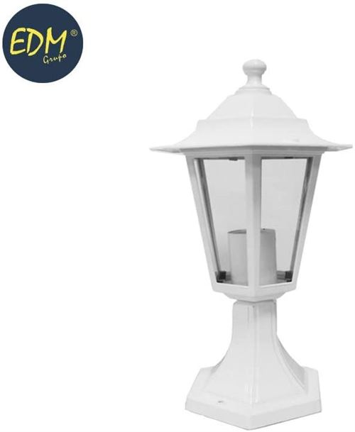 Lanterne en aluminium avec abat-jour blanc 38 x Ø 19,2 cm EDM modèle : Zurich