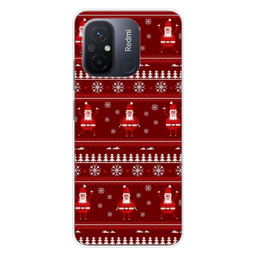 Coque en silicone imprimée compatible Xiaomi Redmi 12C Redmi 11A NO Pull de Noël Santa