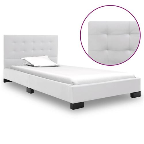 Cadre de lit Blanc Similicuir 120 x 200 cm