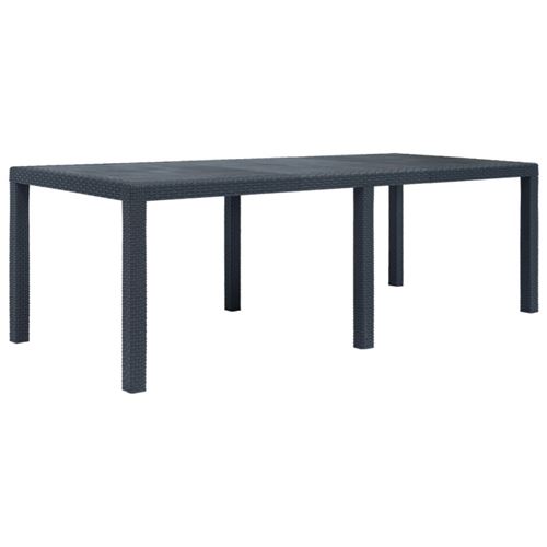 Vidaxl Gris Table De Jardin Anthracite 220X90x72 Cm Plastique Aspect Rotin - Image 1