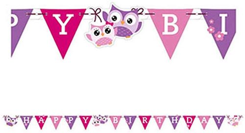 amscan - 998350 - Guirlande Happy Birthday Chouette - 180 x 15 cm