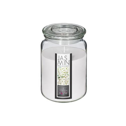 Comptoir de la Bougie - Bougie Parfumée en Verre Couvercle 510g Jasmin