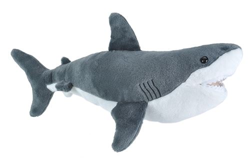 Wild Republic doudou requin blanc junior 38 cm peluche blanc/gris