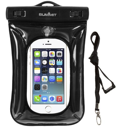 Summit housse de protection étanche pour smartphone noir 20 x 13 cm