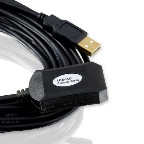 CSL – 10m (mètres) câble de rallonge USB 2.0 avec amplificateur actif /  répéteur extensible contacts dorés noir - Câbles USB - Achat & prix
