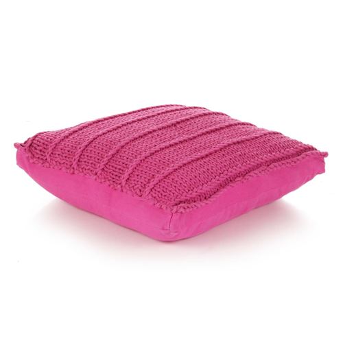 vidaXL Coussin de plancher carré Coton tricoté 60 x 60 cm Rose