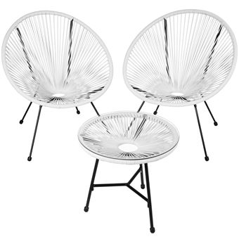 Tectake Ensemble Table Et Chaises De Jardin Gabriella Blanc Mobilier De Jardin Achat Prix Fnac