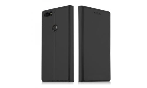 Etui folio pour Honor 7A gris avec rabat latéral et fonction stand