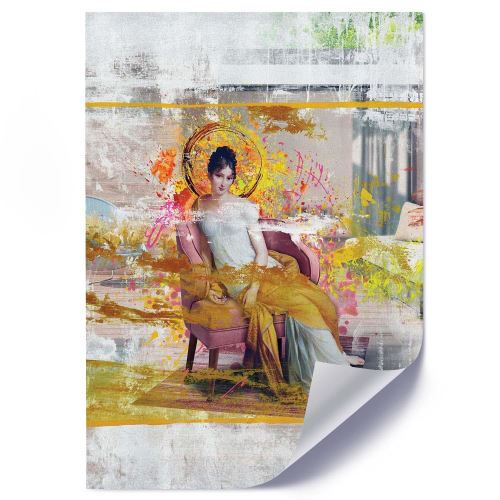 Feeby Affiche Décoration murale Poster Image moderne, Dame dans une chaise 50x70 cm