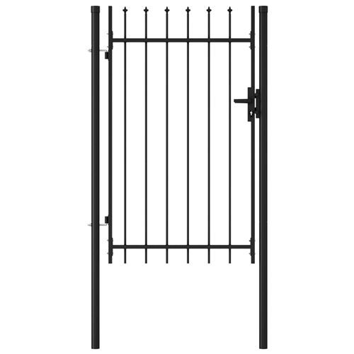 chunhe Portillon simple porte avec dessus à pointe Acier 1x1,5 m Noir AB146034