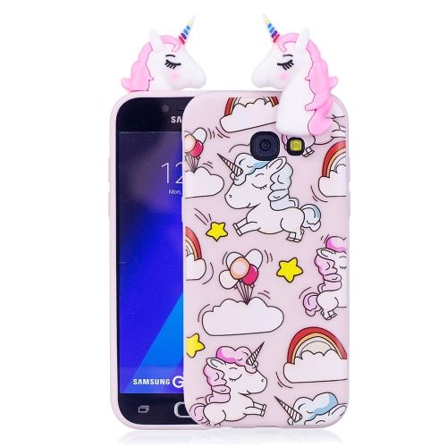 Galaxy A7 (2017) Coque Protection TPU Licorne 3D Rose ALS51471