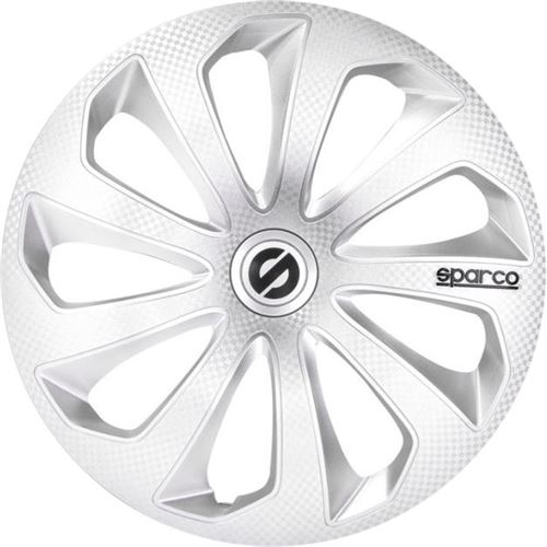 Sparco Enjoliveurs Sicilia 14 pouces ABS argent lot de 4