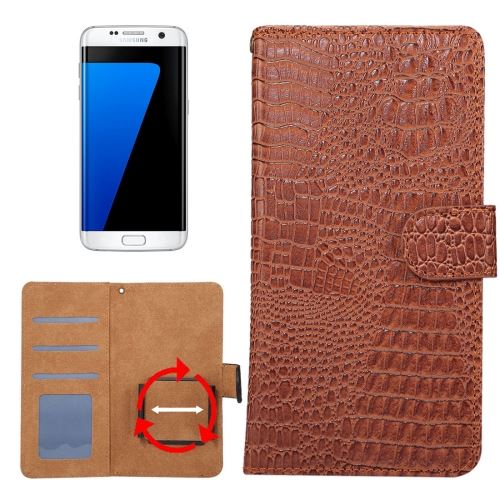 Wiko Upulse Lite Housse Universel Etui Cuir PU Marron Texture Crocodile ALS49505